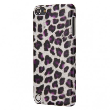 Coque plastique motif léopard blanc et violet pour Apple iPod Touch 5