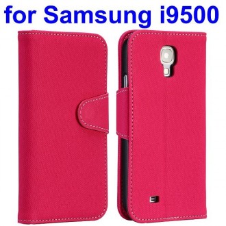 Etui simili-cuir rose avec support TV et porte carte pour Samsung Galaxy S4 i9500