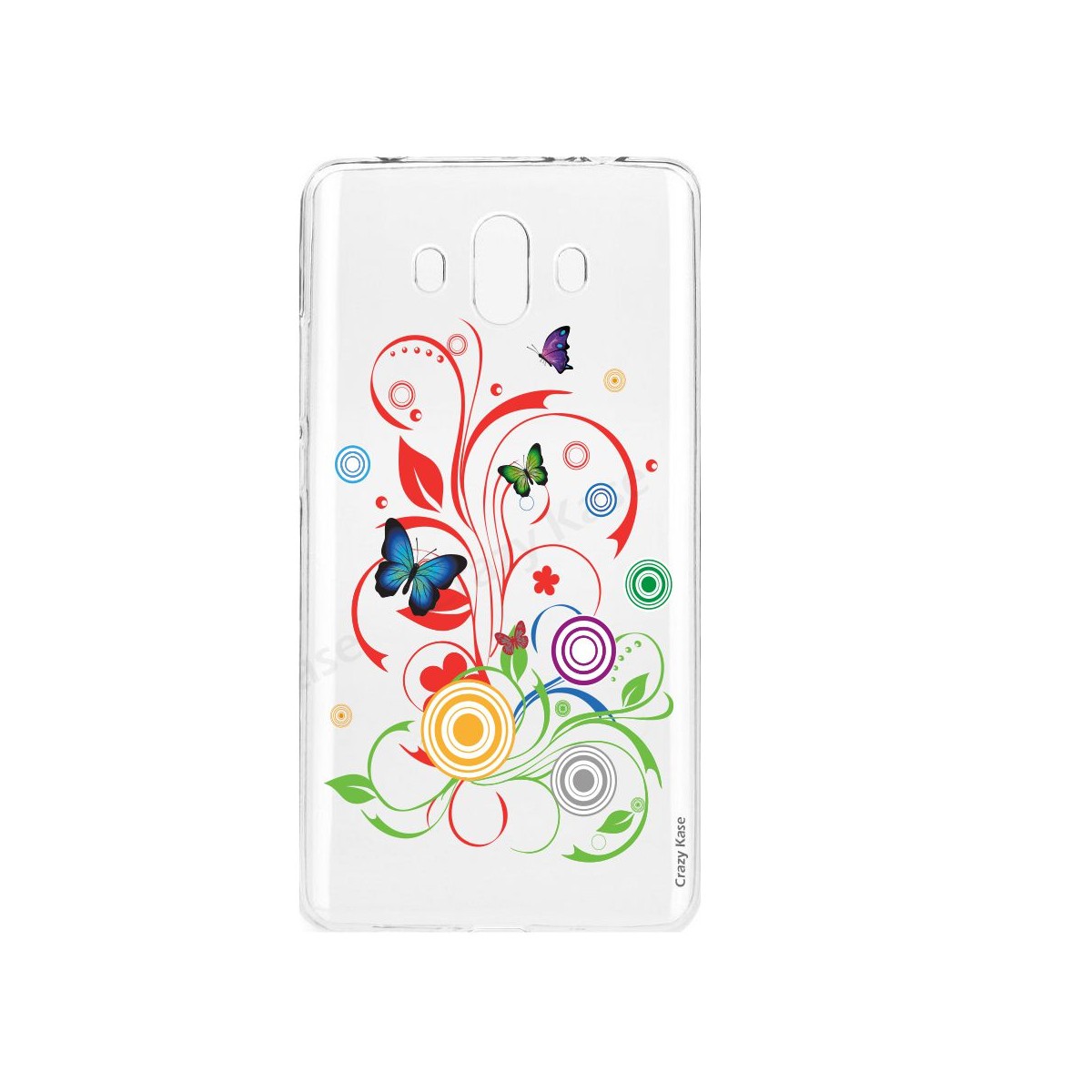 Coque Huawei Mate 10 souple motif Papillons et Cercles - Crazy Kase