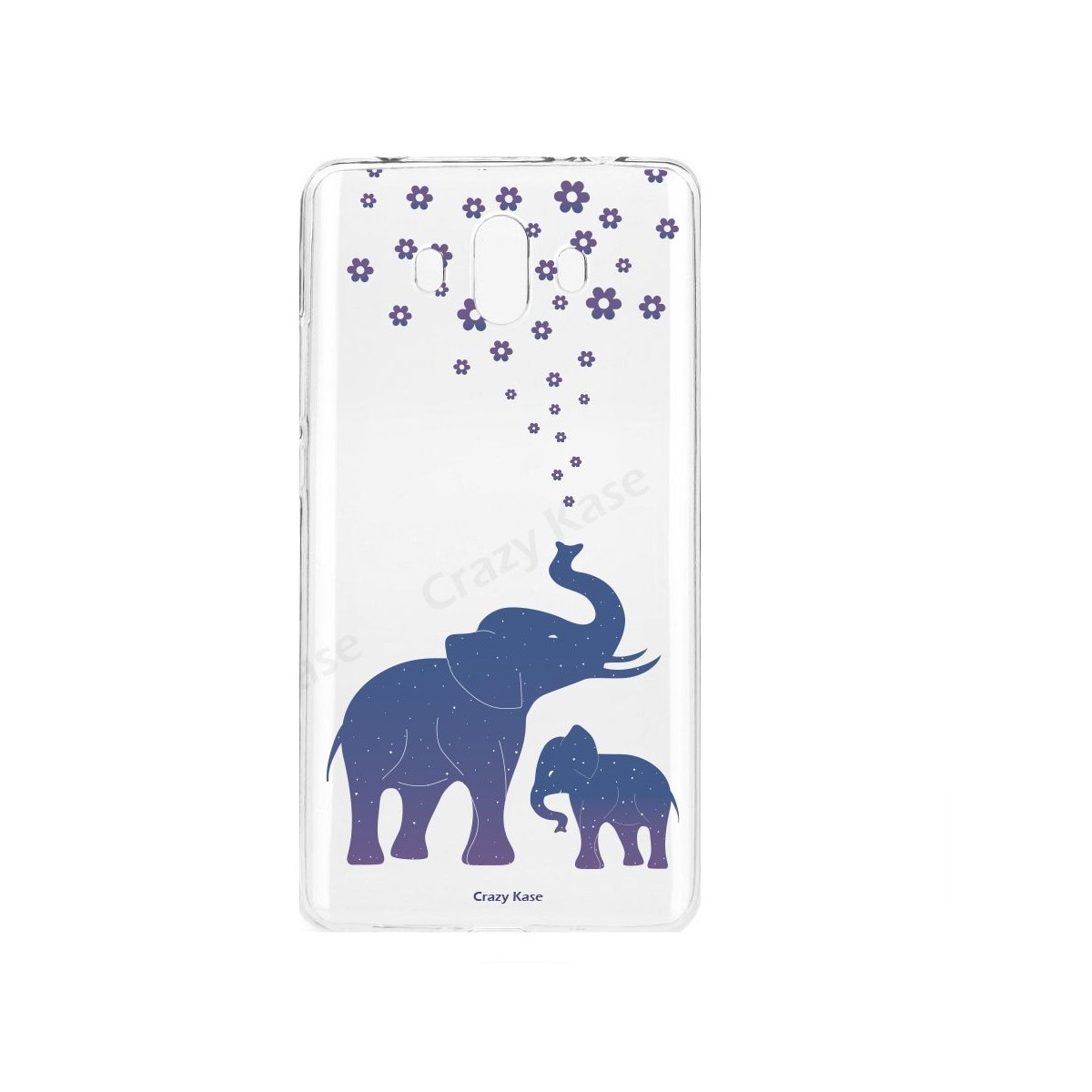 Coque Huawei Mate 10 souple motif Eléphant Bleu - Crazy Kase
