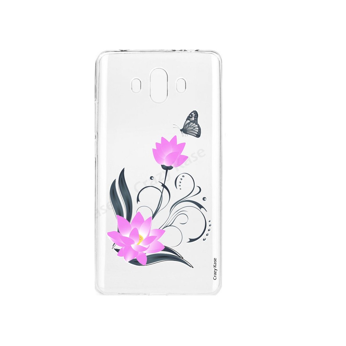 Coque Huawei Mate 10 souple motif Fleur de lotus et papillon- Crazy Kase
