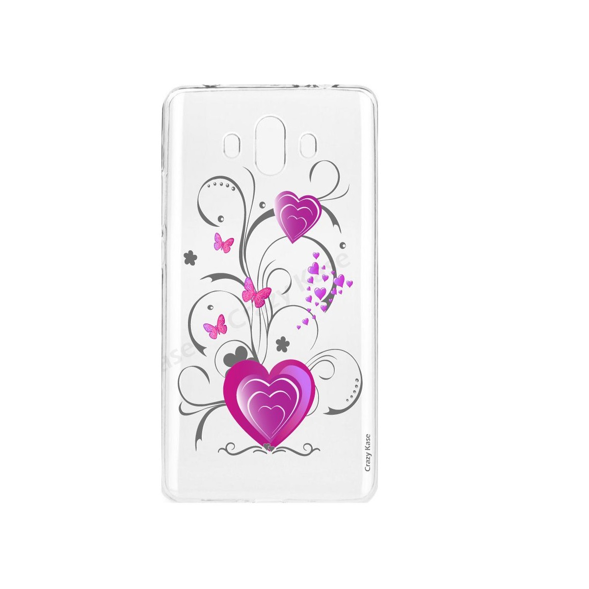 Coque Huawei Mate 10 souple motif Cœur et papillon - Crazy Kase