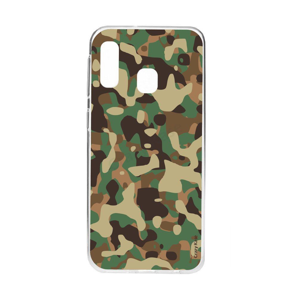 Coque compatible Galaxy A20e souple Camouflage militaire - Crazy Kase