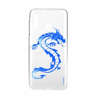 Coque compatible Galaxy A20e souple Dragon bleu - Crazy Kase