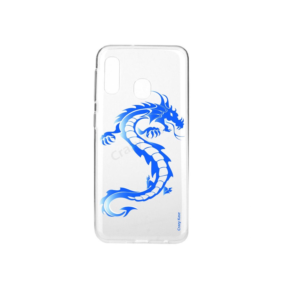 Coque compatible Galaxy A20e souple Dragon bleu - Crazy Kase
