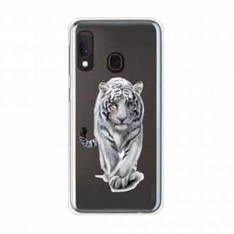 Coque compatible Galaxy A20e souple Tigre blanc - Crazy Kase