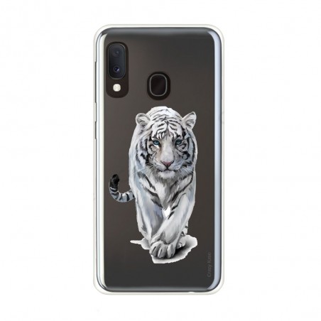 Coque compatible Galaxy A20e souple Tigre blanc - Crazy Kase