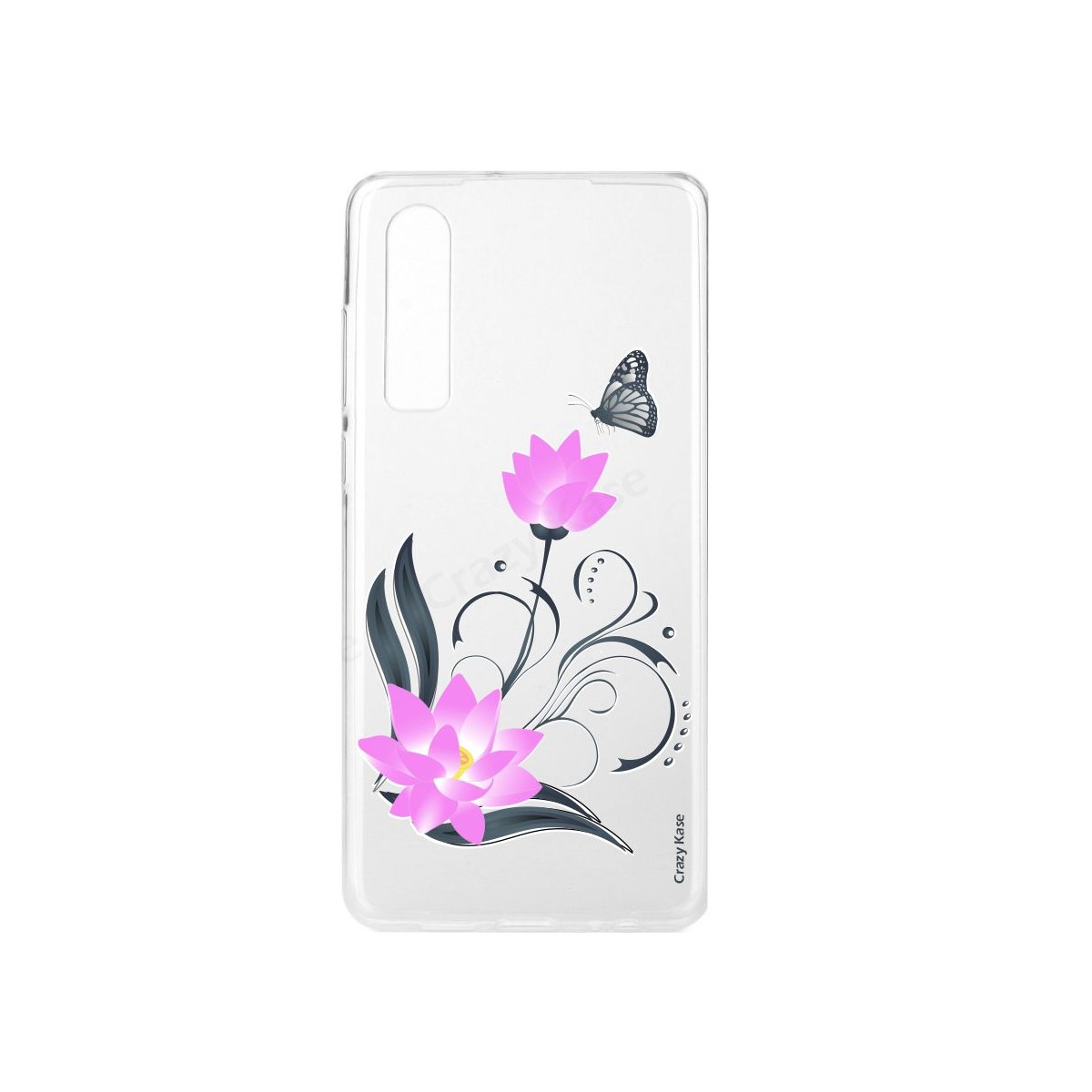 Coque Galaxy A7 (2018) souple motif Fleur de lotus et papillon- Crazy Kase