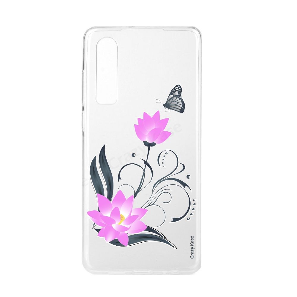 Coque Galaxy A7 (2018) souple motif Fleur de lotus et papillon- Crazy Kase