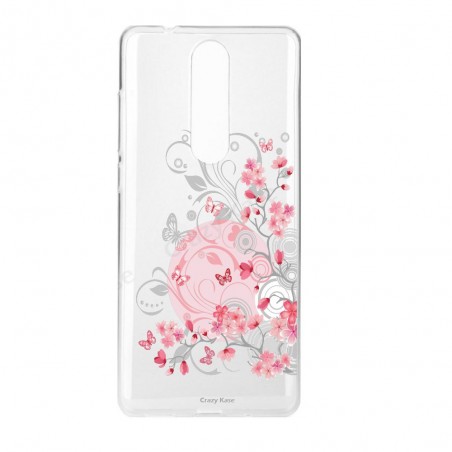Coque Nokia 5.1 souple Fleurs et papillons -  Crazy Kase