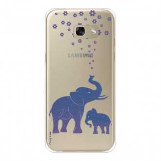 Coque Galaxy A5 (2016) Transparente et souple motif Eléphant Bleu - Crazy Kase