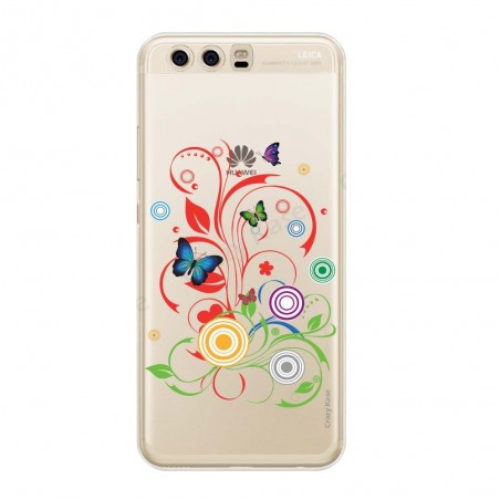Coque Huawei P10 Plus souple motif Papillons et Cercles - Crazy Kase