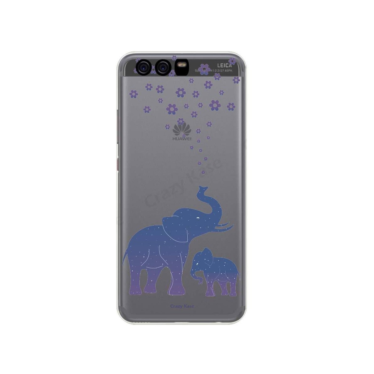 Coque Huawei P10 Plus souple motif Eléphant Bleu - Crazy Kase