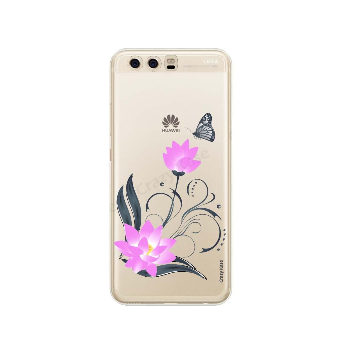 Coque Huawei P10 Plus souple motif Fleur de lotus et papillon- Crazy Kase