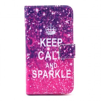 Etui Galaxy S6 Keep Calm and Sparkle rose