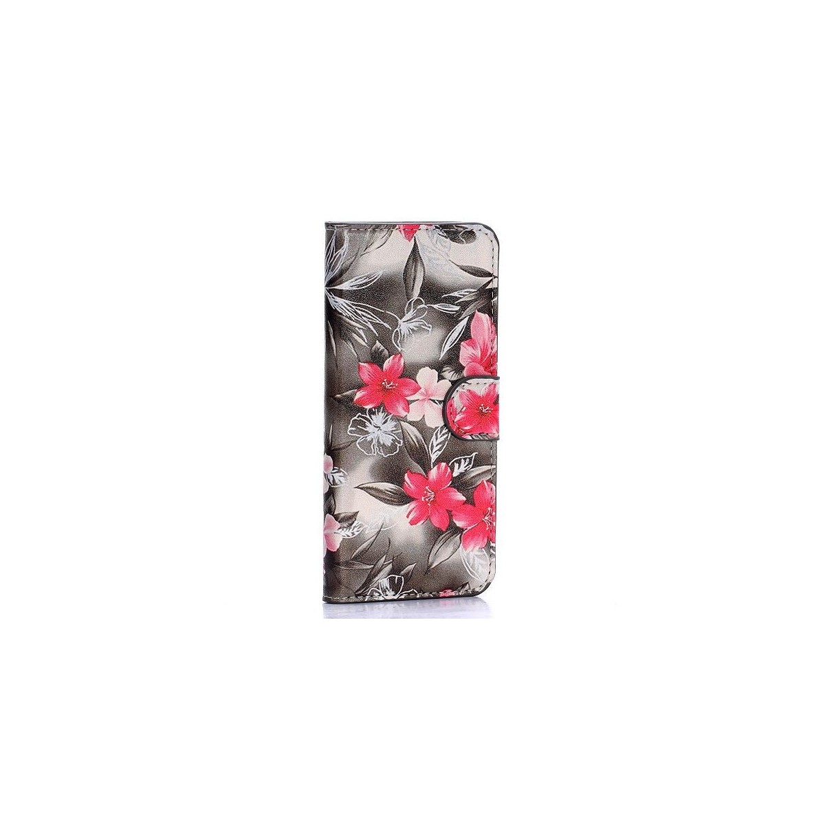 Etui HTC One M9 motif Fleurs rouges et blanches
