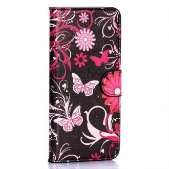 Etui HTC One M9 motif  Papillons et fleurs