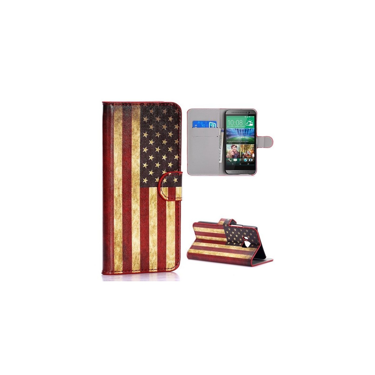 Etui HTC One M9 drapeau USA vintage