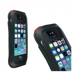 Coque iPhone 5 / 5S Etanche Antichocs Aluminium Noire - LOVE MEI
