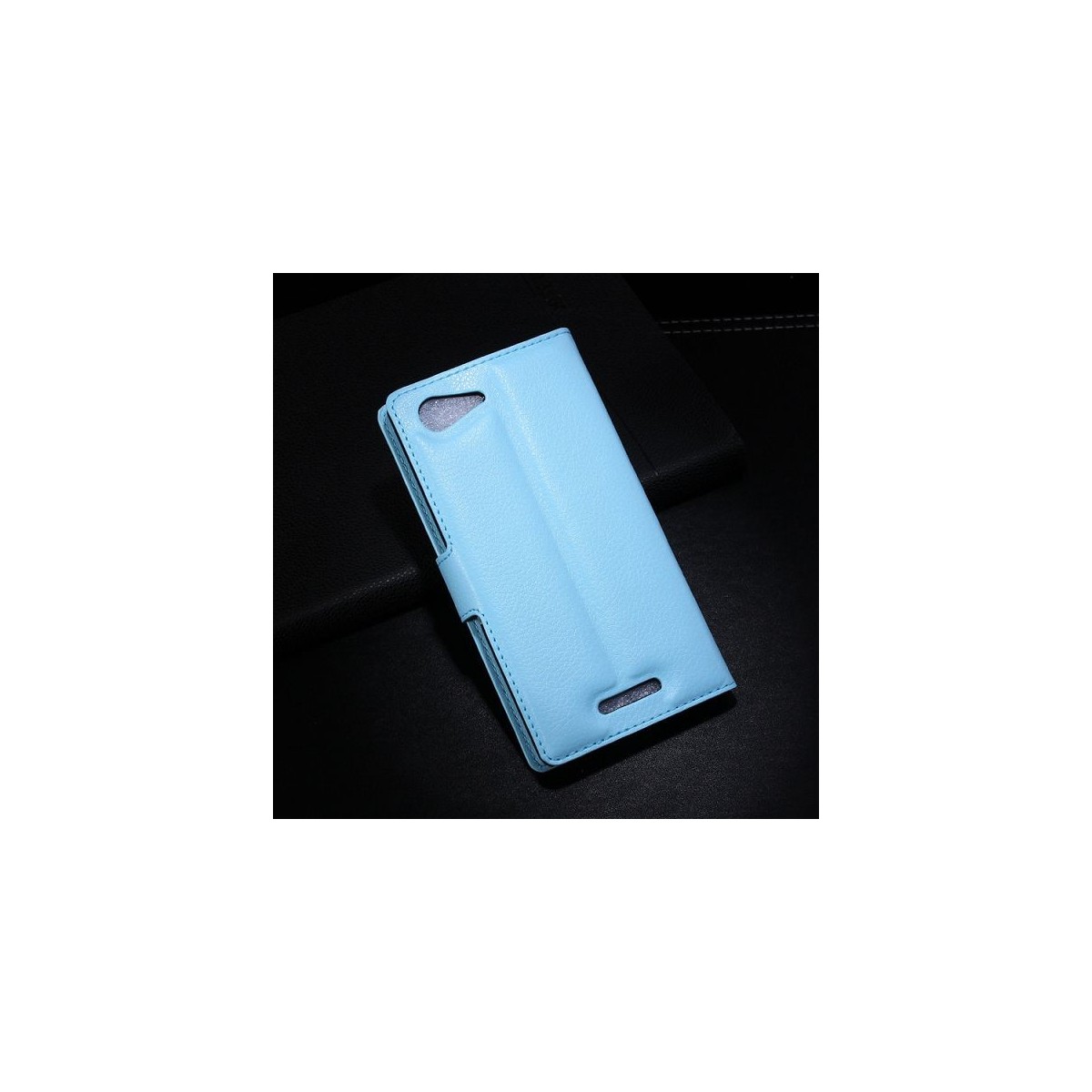Crazy Kase - Etui Xperia E3 Simili-cuir Bleu