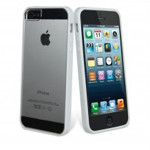 Housse bimatiere Muvit blanche apple iPhone 5 + film de protection