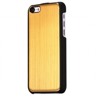 Crazy Kase - Coque iPhone 5C noire et Aluminium brossé doré