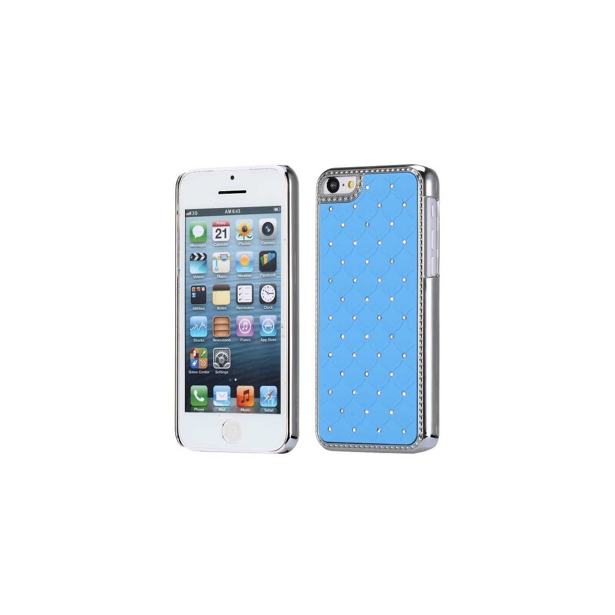 Crazy Kase - Coque iPhone 5C avec strass sur fond Bleu