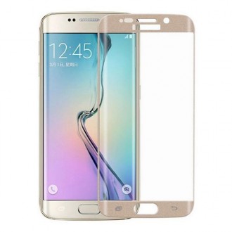Film Galaxy S6 Edge protection écran verre trempé incurvé contour Doré