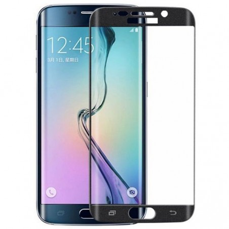 Film Galaxy S6 Edge protection écran verre trempé incurvé contour Noir