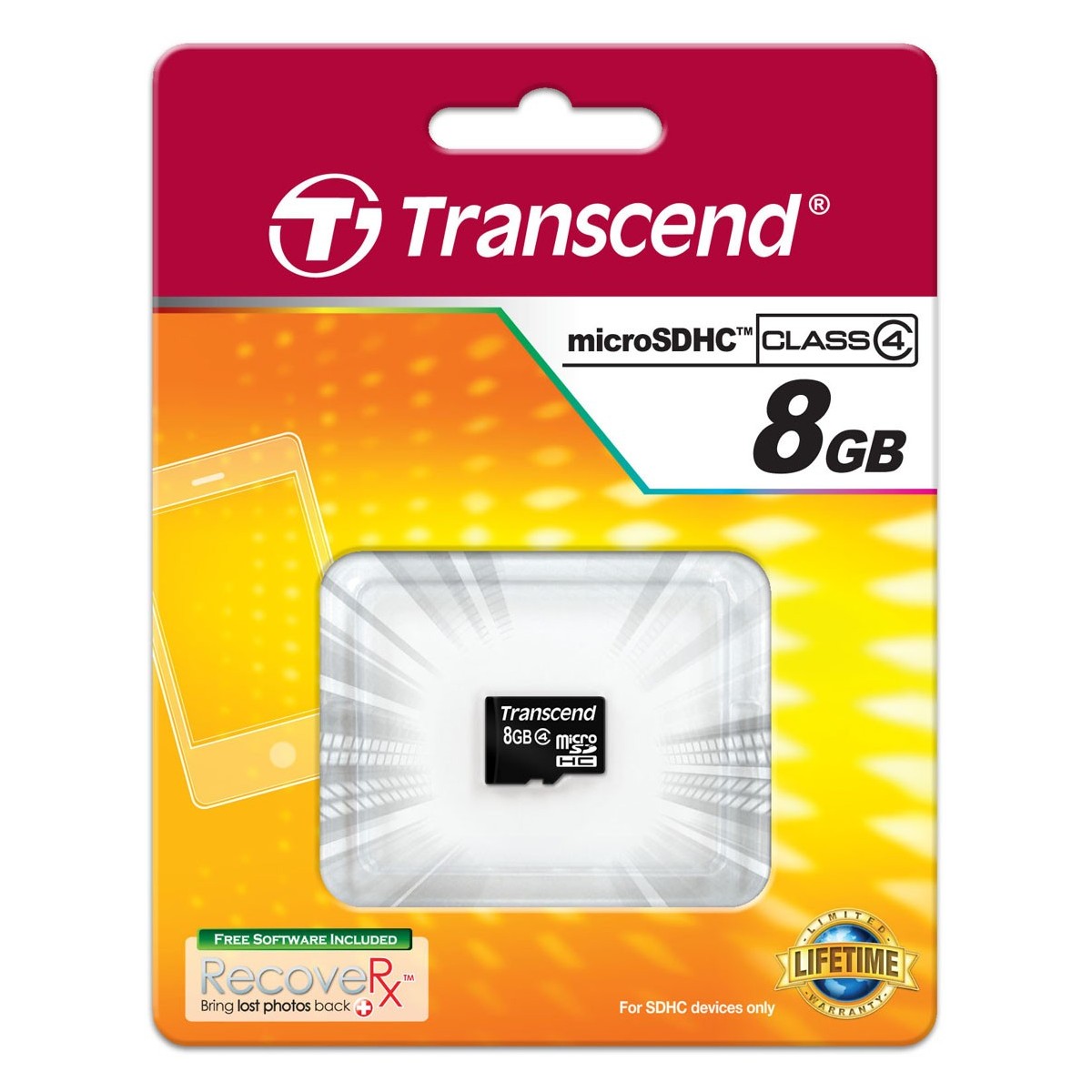 Carte Micro SDHC 8GB Class4 - Transcend