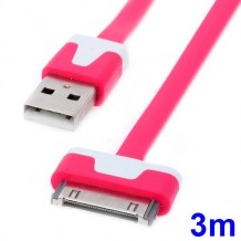 Câble extra-long (3 mètres) rouge pour iPhone et iPad