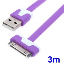 Câble extra-long (3 mètres) violet pour iPhone et iPad
