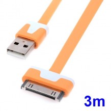 Câble extra-long (3 mètres) orange pour iPhone et iPad