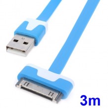 Câble extra-long (3 mètres) bleu ciel pour iPhone et iPad