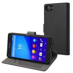 Etui Sony Xperia Z5 Compact Portecartes Noir - Muvit