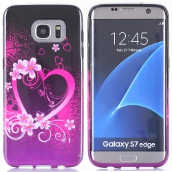 Coque Galaxy S7 Edge motif Coeur et Fleurs - Crazy Kase