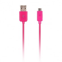 Câble de synchronisation micro USB/USB 2.0 rose longueur 1 mètre