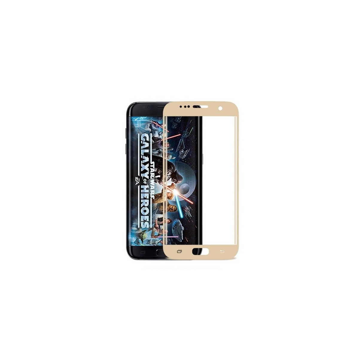 Film Galaxy S7 Edge protection écran verre trempé incurvé Contour Doré