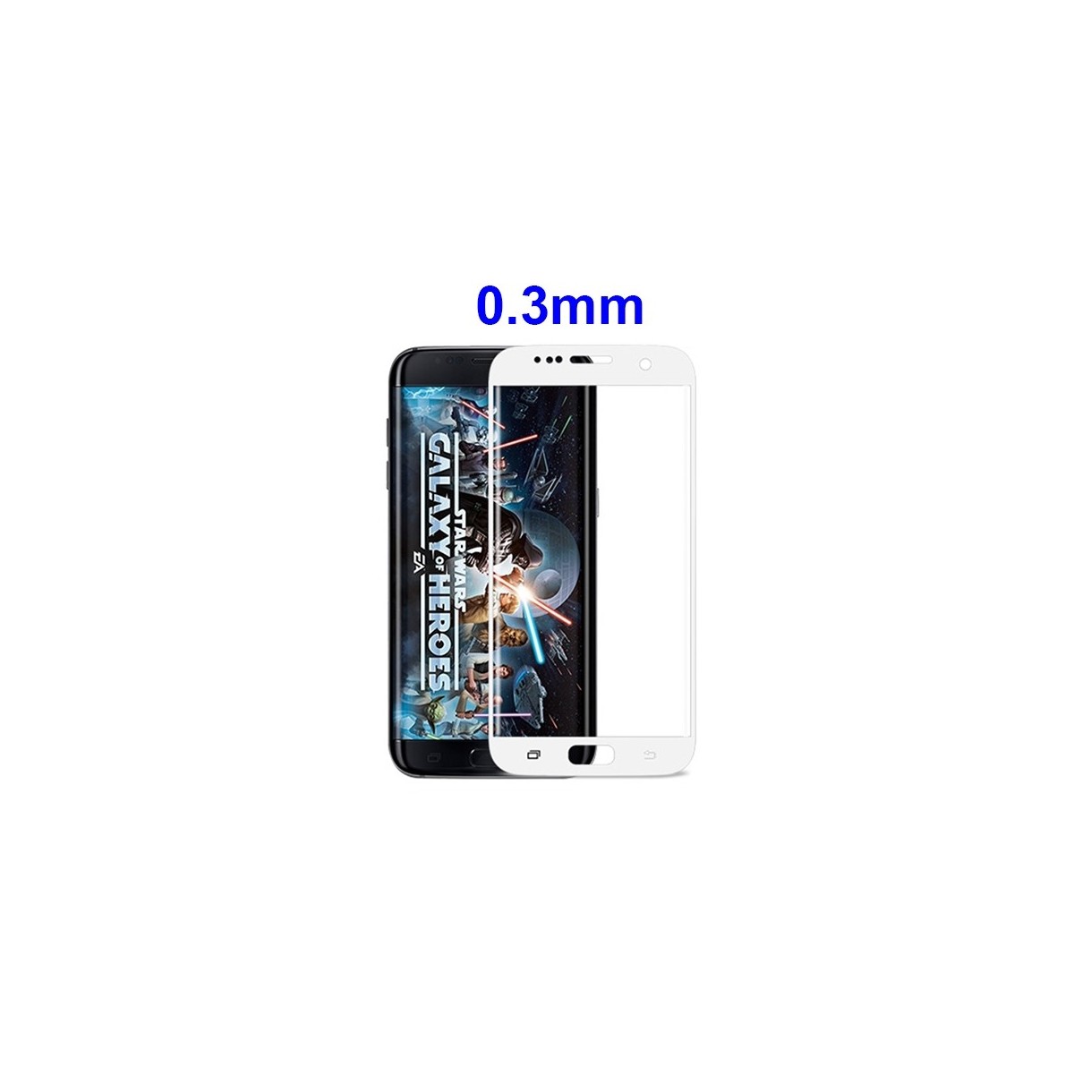 Film Galaxy S7 Edge protection écran verre trempé incurvé contour Blanc pose anti bulle