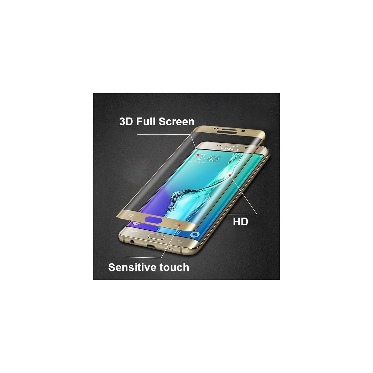 Film Galaxy S7 Edge protection écran verre trempé incurvé contour Blanc pose anti bulle