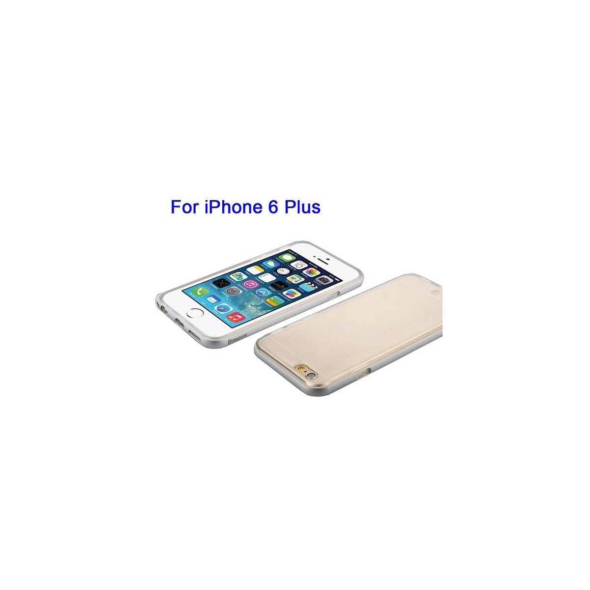 Coque iPhone 6 Plus / 6s Plus Transparente avec bumper argenté - Baseus