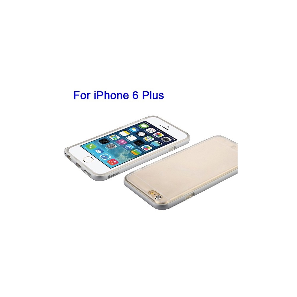 Coque iPhone 6 Plus / 6s Plus Transparente avec bumper argenté - Baseus